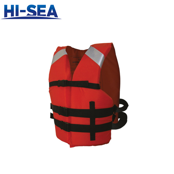 Marine life jacket with reflective tape